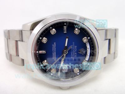 Copy Rolex Day-Date D-Blue Dial Watch Oyster Band 36MM